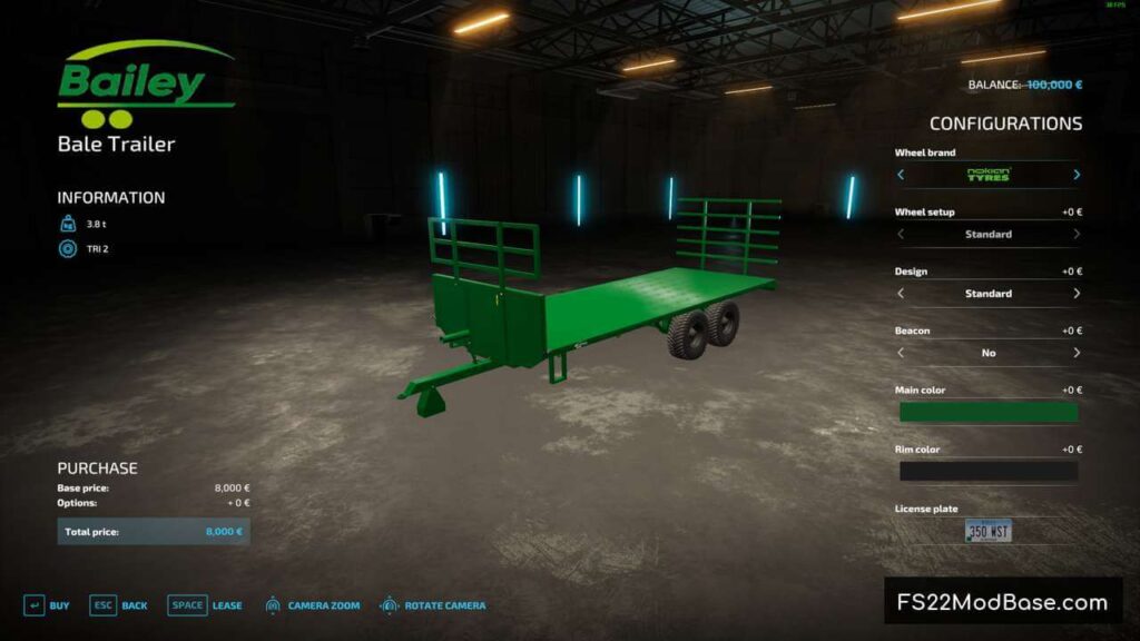 Bailey Bale And Pallet Trailer Farming Simulator 22 Mod LS22 Mod