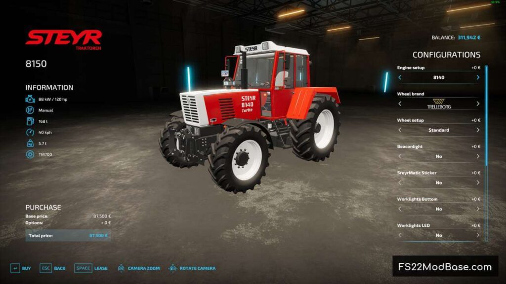 Steyr 8150 Farming Simulator 22 Mod LS22 Mod FS22 Mod