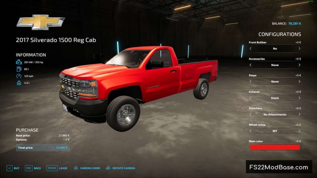 2017 Chevrolet 1500 Reg Cab - Farming Simulator 22 Mod | LS22 Mod ...