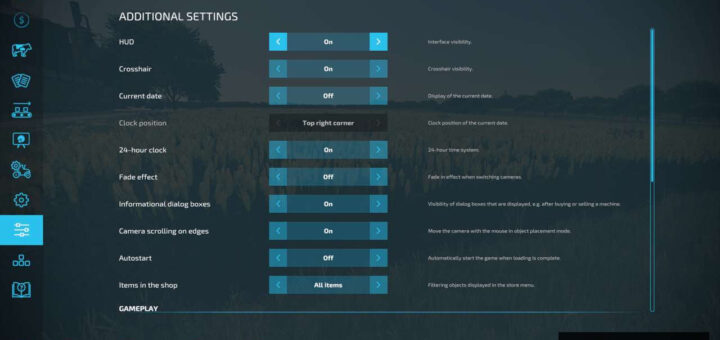 Additional Game Settings