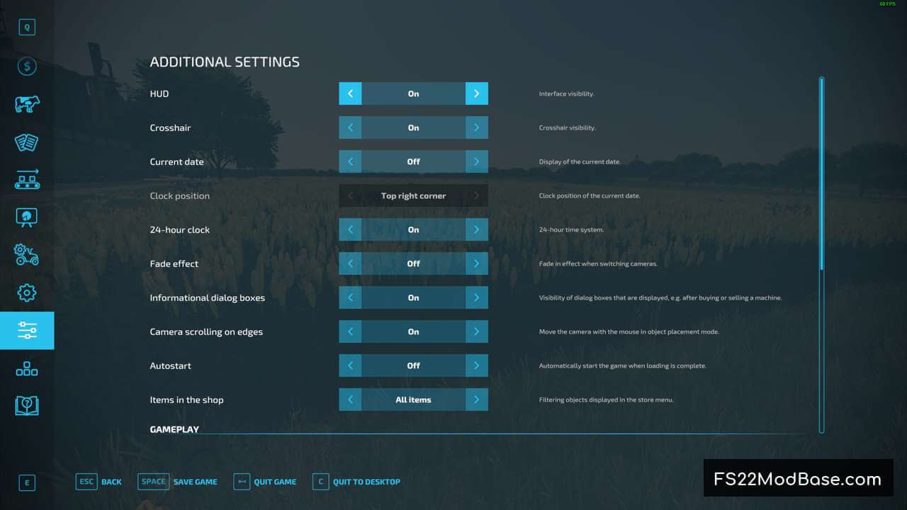 Additional Game Settings