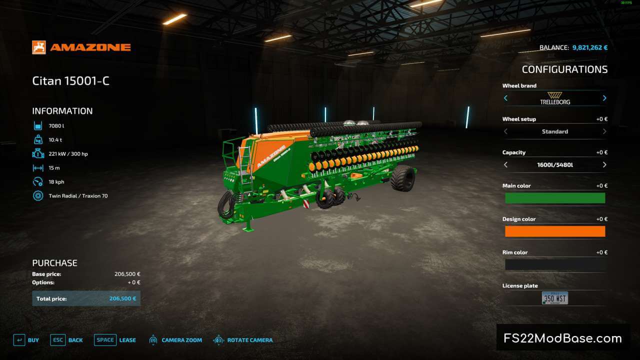 Amazone Citan 15001-C Direct seeder roller