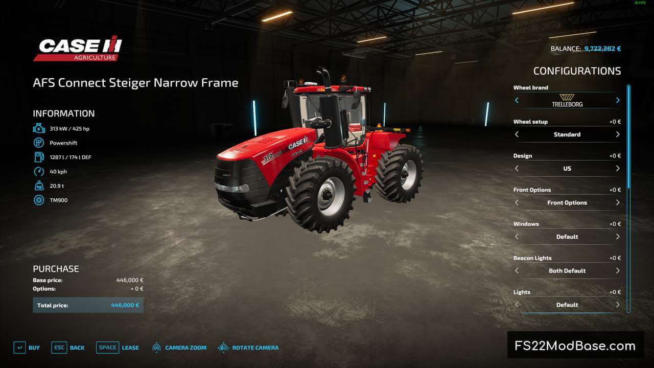 Case IH AFS Connect Steiger Series (Narrow Frame)