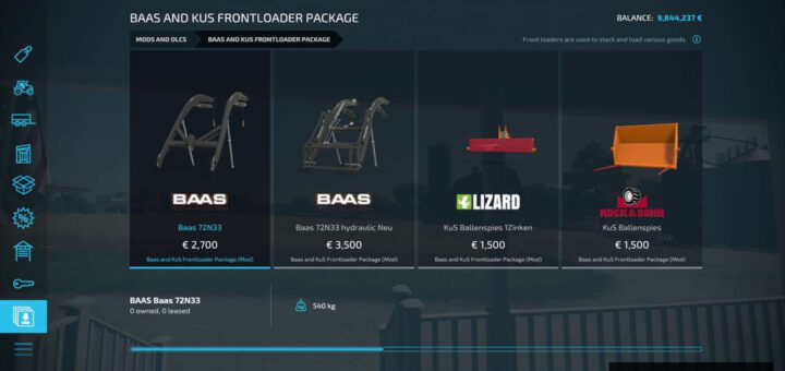 Baas and KuS Frontloader Package