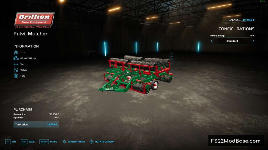 Brillion Pulvi Mulcher Farming Simulator 22 Mod Ls22 Mod Fs22 Mod 6496