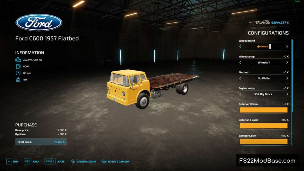 Ford C600 1957 Flatbed Farming Simulator 22 Mod Ls22 Mod Fs22 Mod 7068