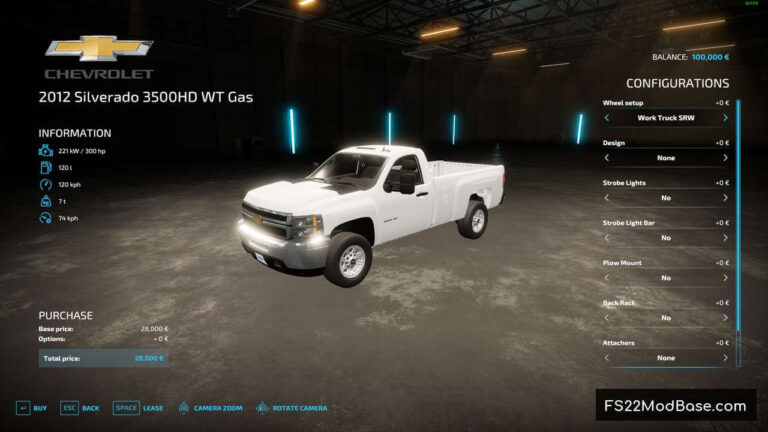 2012 Chevy 3500HD WT - Farming Simulator 22 Mod | LS22 Mod | FS22 Mod