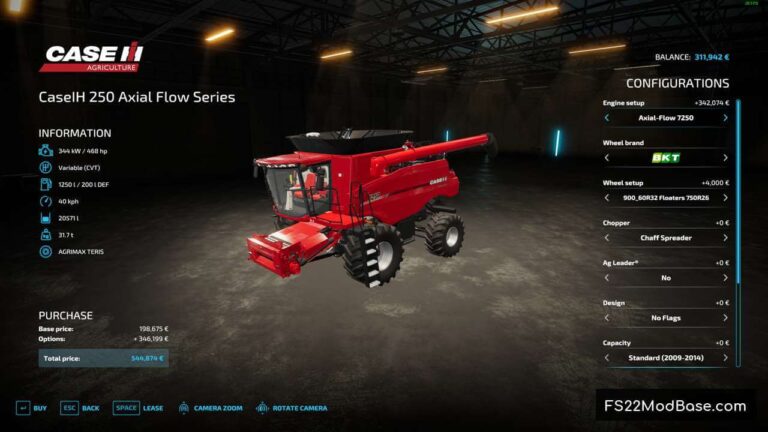 Case Ih Axial Flow 250 Series Farming Simulator 22 Mod Ls22 Mod Fs22 Mod 6601