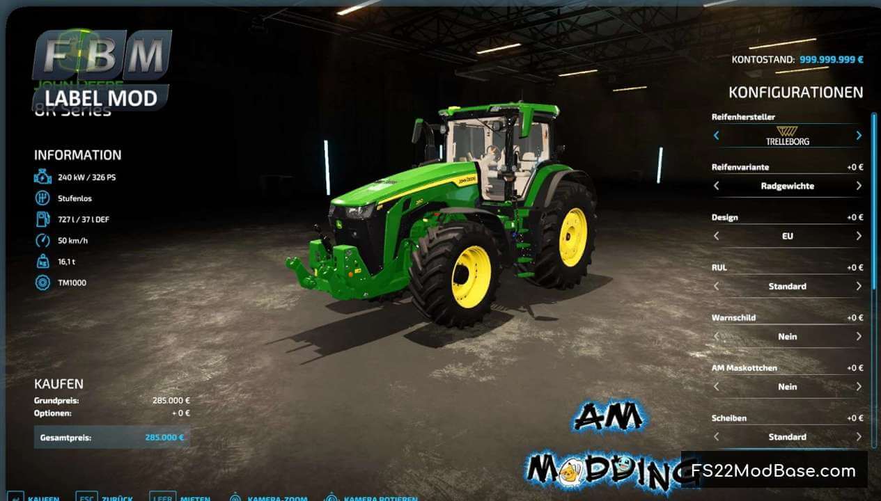 John Deere 8R by AM Modding