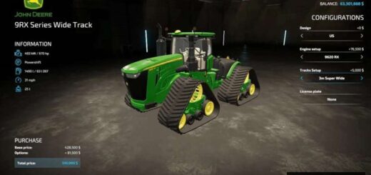 John Deere 9RX Wide Track Series