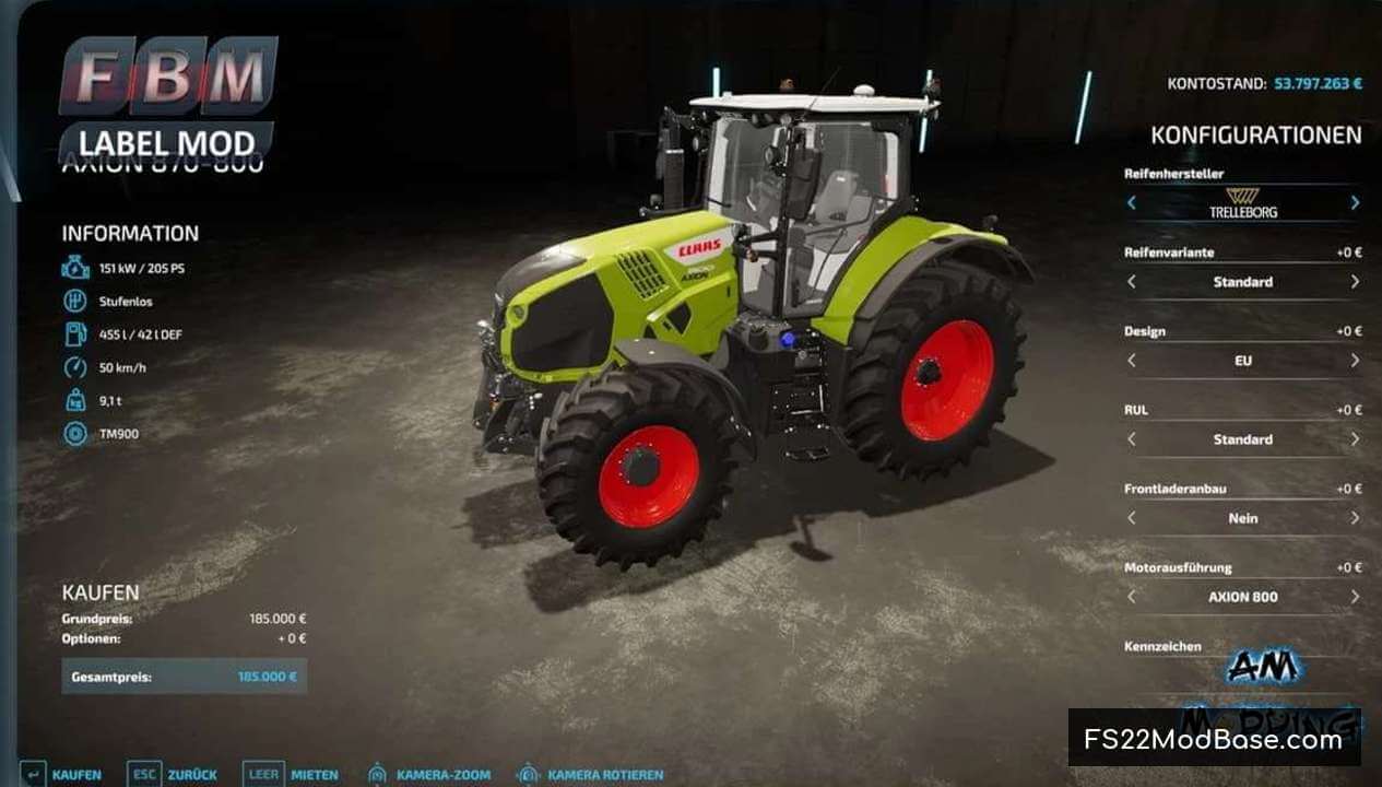 Claas Axion 800 EDIT by AM Modding