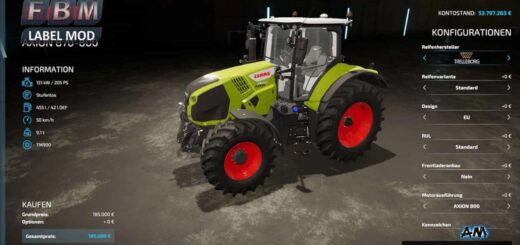 Claas Axion 800 EDIT by AM Modding