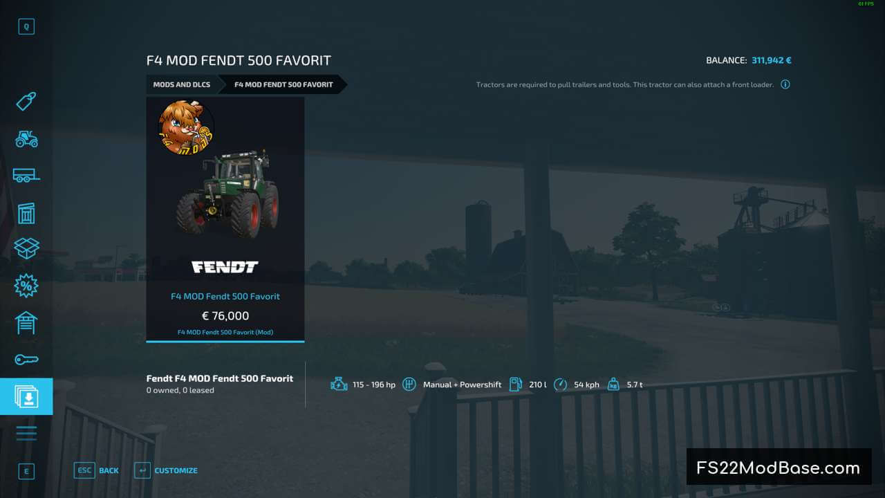 F4 MOD Fendt 500 Favorit