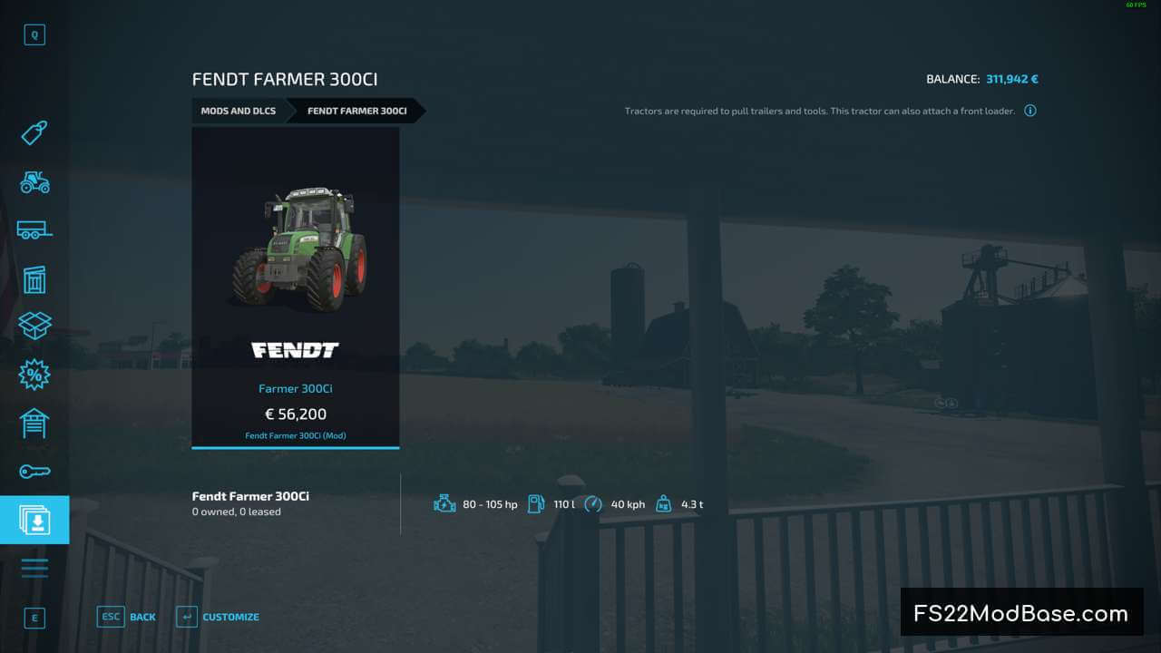 Fendt Farmer 300ci Farming Simulator 22 Mod Ls22 Mod Fs22 Mod 4437