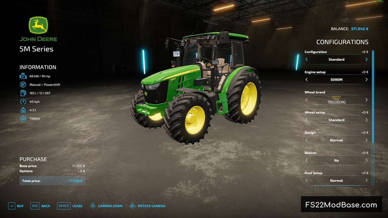 John Deere 5m Series Farming Simulator 22 Mod Ls22 Mod Fs22 Mod 3649