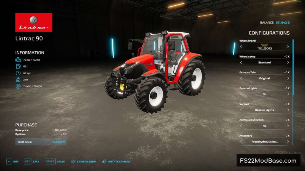 Lindner Lintrac 90 - Farming Simulator 22 Mod | LS22 Mod | FS22 Mod