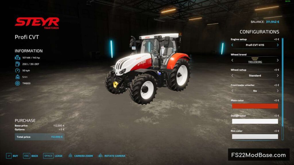 Steyr Profi Cvt Farming Simulator 22 Mod Ls22 Mod Fs22 Mod 8358