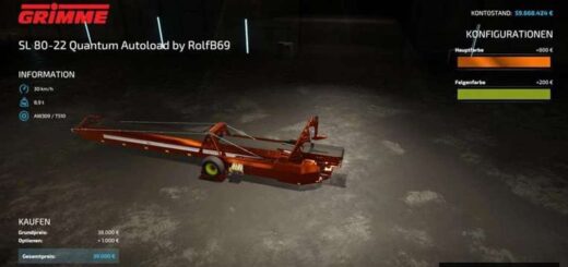 Grimme Quantum SL 80-22 Autoload