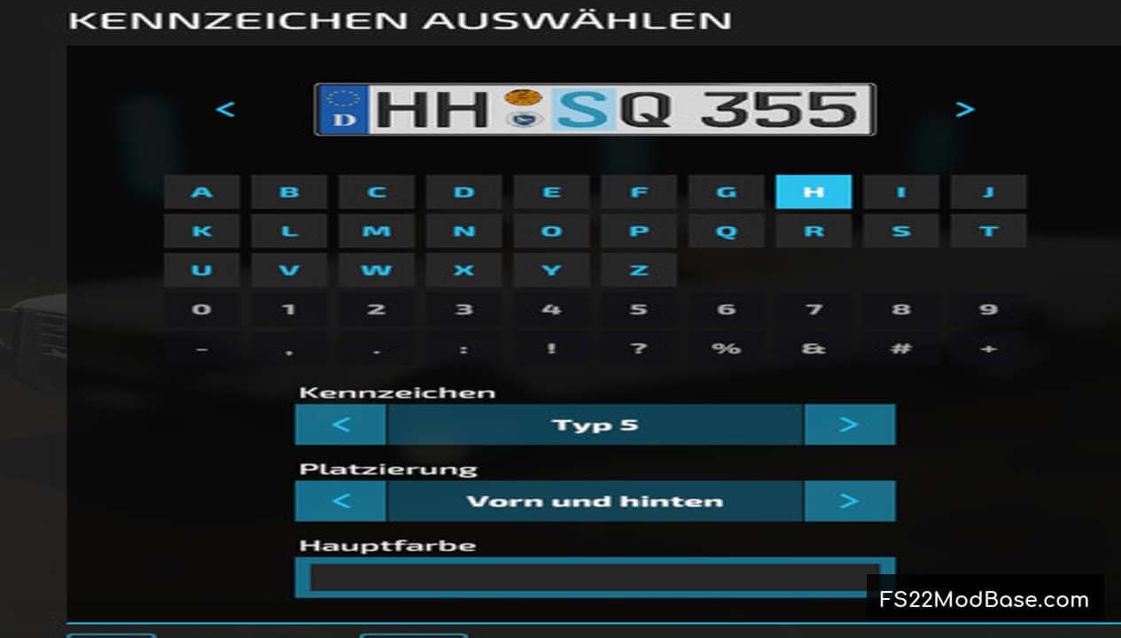 Erlengrad Lizenz Plate EU-GER full modifiable