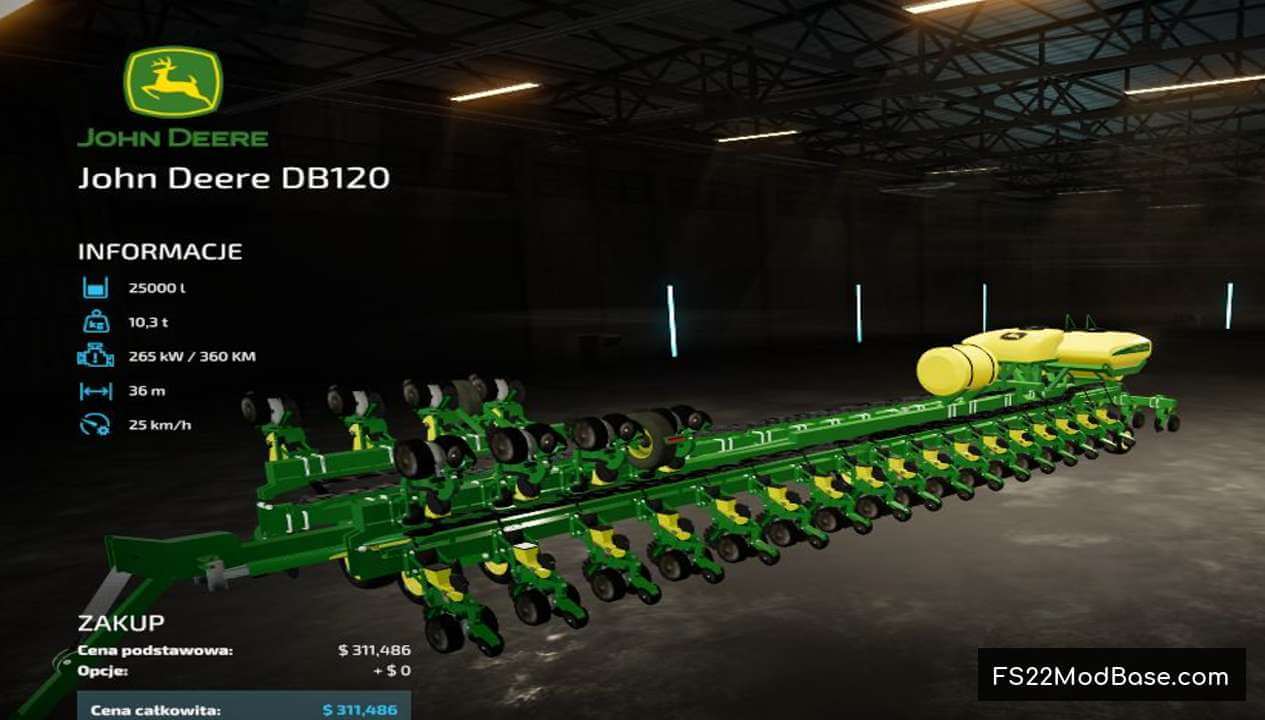 John Deere Db120 Tuned Farming Simulator 22 Mod Ls22 Mod Fs22 Mod 4792