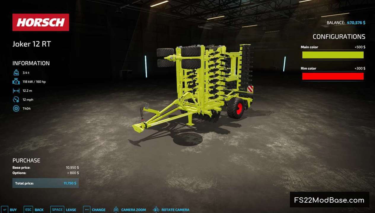 Horsch Joker 12 RT Plow edit